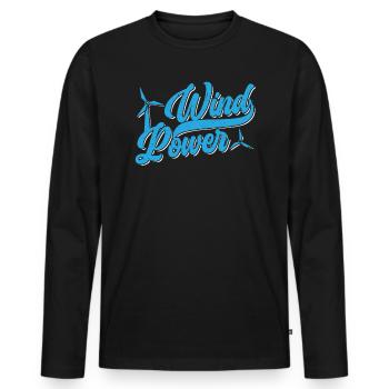 Énergie éolienne renouvelable Windtech Windmill Enthusiast - T-shirt manches longues Premium bio Homme - noir - Devant - Nico (187cm)