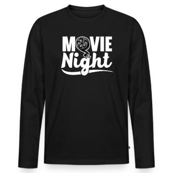 Soirée cinéma Critique de cinéma Marathon Cinéma - T-shirt manches longues Premium bio Homme - noir - Devant - Nico (187cm)