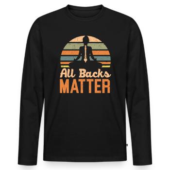 Chiropractic Spine Surgeon Bone Chiropractor - Men's Premium Organic Long Sleeve Shirt - black - Front - Nico (187cm)