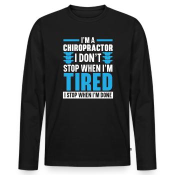Chiropratique Chirurgien de la colonne vertébrale Chiropraticien osseux - T-shirt manches longues Premium bio Homme - noir - Devant - Nico (187cm)