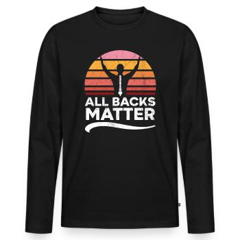 Chiropractic Spine Surgeon Bone Chiropractor - Men's Premium Organic Long Sleeve Shirt - black - Front - Nico (187cm)