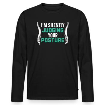 Chiropratique Chirurgien de la colonne vertébrale Chiropraticien osseux - T-shirt manches longues Premium bio Homme - noir - Devant - Nico (187cm)