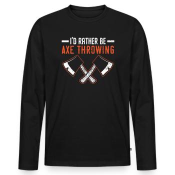 Axt werfen Beil Werfer Axt Wurf Holzfäller - Männer Premium Bio Langarmshirt - Schwarz - Vorne - Nico (187cm)