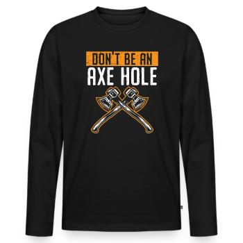 Axt werfen Beil Werfer Axt Wurf Holzfäller - Männer Premium Bio Langarmshirt - Schwarz - Vorne - Nico (187cm)