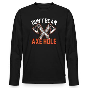 Axt werfen Beil Werfer Axt Wurf Holzfäller - Männer Premium Bio Langarmshirt - Schwarz - Vorne - Nico (187cm)