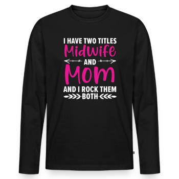 Midwifery Profession Newborn Childbirth Midwife - Men's Premium Organic Long Sleeve Shirt - black - Front - Nico (187cm)