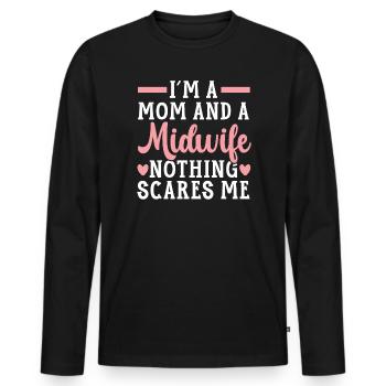 Midwifery Profession Newborn Childbirth Midwife - Men's Premium Organic Long Sleeve Shirt - black - Front - Nico (187cm)