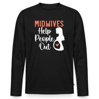 Midwifery Profession Newborn Childbirth Midwife - Men's Premium Organic Long Sleeve Shirt - black - Front - Nico (187cm)