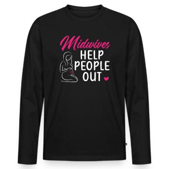 Midwifery Profession Newborn Childbirth Midwife - Men's Premium Organic Long Sleeve Shirt - black - Front - Nico (187cm)