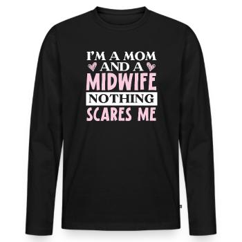 Midwifery Profession Newborn Childbirth Midwife - Men's Premium Organic Long Sleeve Shirt - black - Front - Nico (187cm)