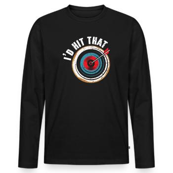 J’avais frappé cet arc archer tirer flèche archer tir à l’arc tir à l’arc - T-shirt manches longues Premium bio Homme - noir - Devant - Nico (187cm)