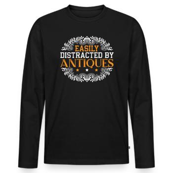 Antiquing Antique Lover Antique Hunting Antiquer - Men's Premium Organic Long Sleeve Shirt - black - Front - Nico (187cm)