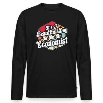 Wirtschaftswissenschaftler Wirtschaftslehrer Beruf Wirtschaft Wirtschaft - Männer Premium Bio Langarmshirt - Schwarz - Vorne - Nico (187cm)
