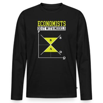 Wirtschaftswissenschaftler Wirtschaftslehrer Beruf Wirtschaft Wirtschaft - Männer Premium Bio Langarmshirt - Schwarz - Vorne - Nico (187cm)