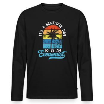 Wirtschaftswissenschaftler Wirtschaftslehrer Beruf Wirtschaft Wirtschaft - Männer Premium Bio Langarmshirt - Schwarz - Vorne - Nico (187cm)