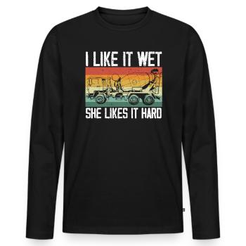 Cement Mixer Truck Driver Job Construction Worker - Men's Premium Organic Long Sleeve Shirt - black - Front - Nico (187cm)