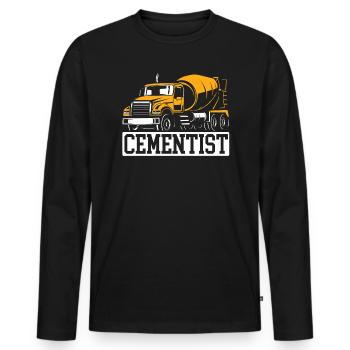 Cement Mixer Truck Driver Job Construction Worker - Men's Premium Organic Long Sleeve Shirt - black - Front - Nico (187cm)