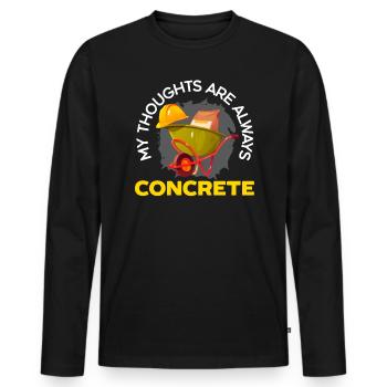 Cement Mixer Truck Driver Job Construction Worker - Men's Premium Organic Long Sleeve Shirt - black - Front - Nico (187cm)