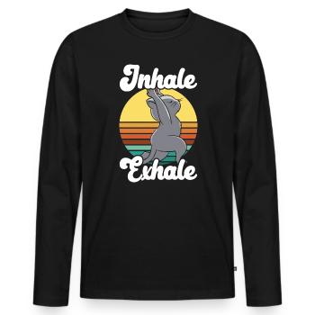 Yoga Meditation Fitness Workout Yoga Instructor - Men's Premium Organic Long Sleeve Shirt - black - Front - Nico (187cm)