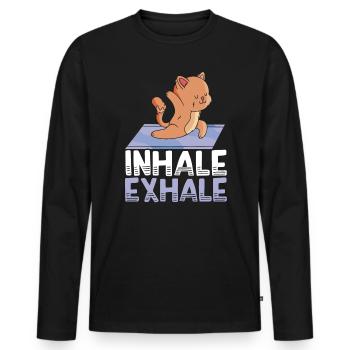 Yoga Meditation Fitness Workout Yoga Instructor - Men's Premium Organic Long Sleeve Shirt - black - Front - Nico (187cm)