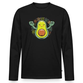 Yoga Méditation Fitness Entraînement Instructeur de yoga - T-shirt manches longues Premium bio Homme - noir - Devant - Nico (187cm)