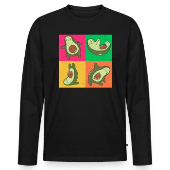 Yoga Meditation Fitness Workout Yoga Instructor - Men's Premium Organic Long Sleeve Shirt - black - Front - Nico (187cm)