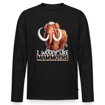 Mammutelefant Wildtiere Ausgestorbene Tierliebhaber - Männer Premium Bio Langarmshirt - Schwarz - Vorne - Nico (187cm)