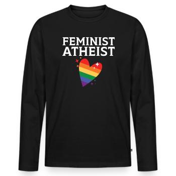 Atheismus Anti-Religion Agnostiker Freidenker Atheist - Männer Premium Bio Langarmshirt - Schwarz - Vorne - Nico (187cm)