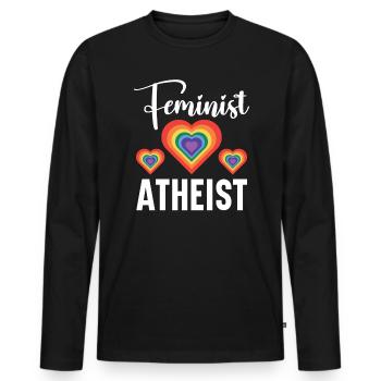 Atheismus Anti-Religion Agnostiker Freidenker Atheist - Männer Premium Bio Langarmshirt - Schwarz - Vorne - Nico (187cm)