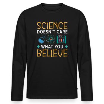 Atheism Anti-Religion Agnostic Freethinker Atheist - Men's Premium Organic Long Sleeve Shirt - black - Front - Nico (187cm)
