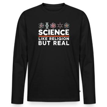 Atheism Anti-Religion Agnostic Freethinker Atheist - Men's Premium Organic Long Sleeve Shirt - black - Front - Nico (187cm)