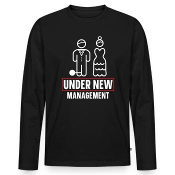 Mariage le jour du mariage des mariés Mariage juste marié - T-shirt manches longues Premium bio Homme - noir - Devant - Nico (187cm)