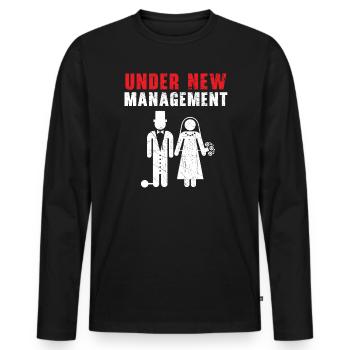 Mariage le jour du mariage des mariés Mariage juste marié - T-shirt manches longues Premium bio Homme - noir - Devant - Nico (187cm)