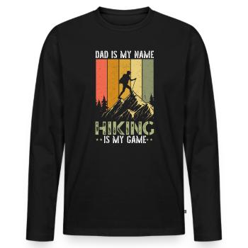 Wandern Berge Klettern Wandertrek Ich liebe Wandern - Männer Premium Bio Langarmshirt - Schwarz - Vorne - Nico (187cm)