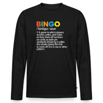 Bingo Player Bingo Caller Bing Lover Casino - Men's Premium Organic Long Sleeve Shirt - black - Front - Nico (187cm)