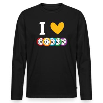 Bingo Player Bingo Caller Bing Lover Casino - Men's Premium Organic Long Sleeve Shirt - black - Front - Nico (187cm)