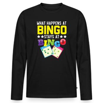 Bingo Player Bingo Caller Bing Lover Casino - Men's Premium Organic Long Sleeve Shirt - black - Front - Nico (187cm)