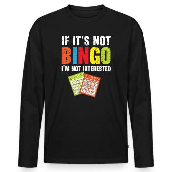Bingo Player Bingo Caller Bing Lover Casino - Men's Premium Organic Long Sleeve Shirt - black - Front - Nico (187cm)