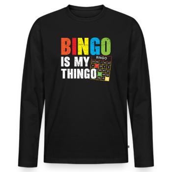 Bingo Player Bingo Caller Bing Lover Casino - Men's Premium Organic Long Sleeve Shirt - black - Front - Nico (187cm)