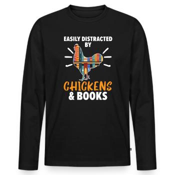 Chicken Farmer Chicken Whisperer Farm Animal - Men's Premium Organic Long Sleeve Shirt - black - Front - Nico (187cm)