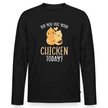 Chicken Farmer Chicken Whisperer Farm Animal - Men's Premium Organic Long Sleeve Shirt - black - Front - Nico (187cm)