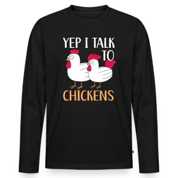 Chicken Farmer Chicken Whisperer Farm Animal - Men's Premium Organic Long Sleeve Shirt - black - Front - Nico (187cm)