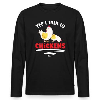 Chicken Farmer Chicken Whisperer Farm Animal - Men's Premium Organic Long Sleeve Shirt - black - Front - Nico (187cm)