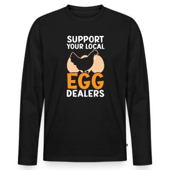 Chicken Farmer Chicken Whisperer Farm Animal - Men's Premium Organic Long Sleeve Shirt - black - Front - Nico (187cm)