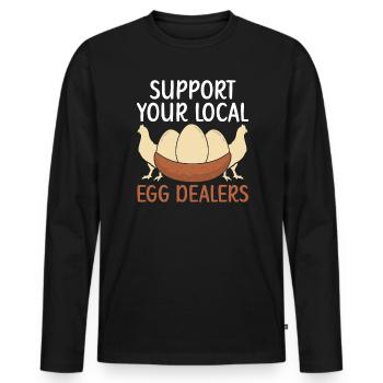 Chicken Farmer Chicken Whisperer Farm Animal - Men's Premium Organic Long Sleeve Shirt - black - Front - Nico (187cm)