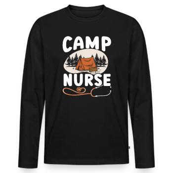 Camp Krankenschwester Camping Krankenschwester Krankenschwester Camper - Männer Premium Bio Langarmshirt - Schwarz - Vorne - Nico (187cm)