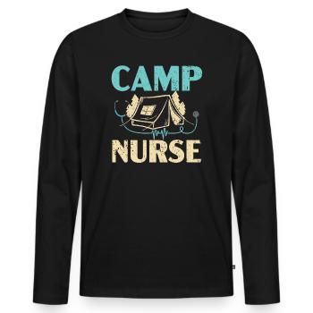 Camp Krankenschwester Camping Krankenschwester Krankenschwester Camper - Männer Premium Bio Langarmshirt - Schwarz - Vorne - Nico (187cm)