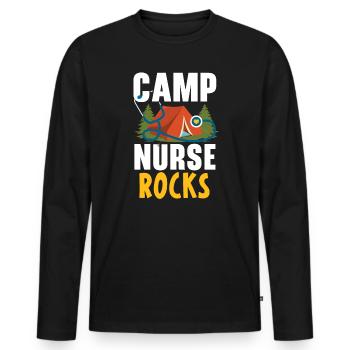Camp Krankenschwester Camping Krankenschwester Krankenschwester Camper - Männer Premium Bio Langarmshirt - Schwarz - Vorne - Nico (187cm)
