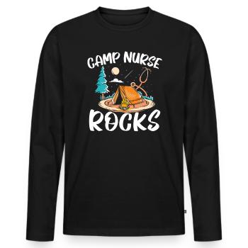 Camp Krankenschwester Camping Krankenschwester Krankenschwester Camper - Männer Premium Bio Langarmshirt - Schwarz - Vorne - Nico (187cm)