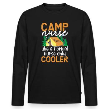 Camp Krankenschwester Camping Krankenschwester Krankenschwester Camper - Männer Premium Bio Langarmshirt - Schwarz - Vorne - Nico (187cm)